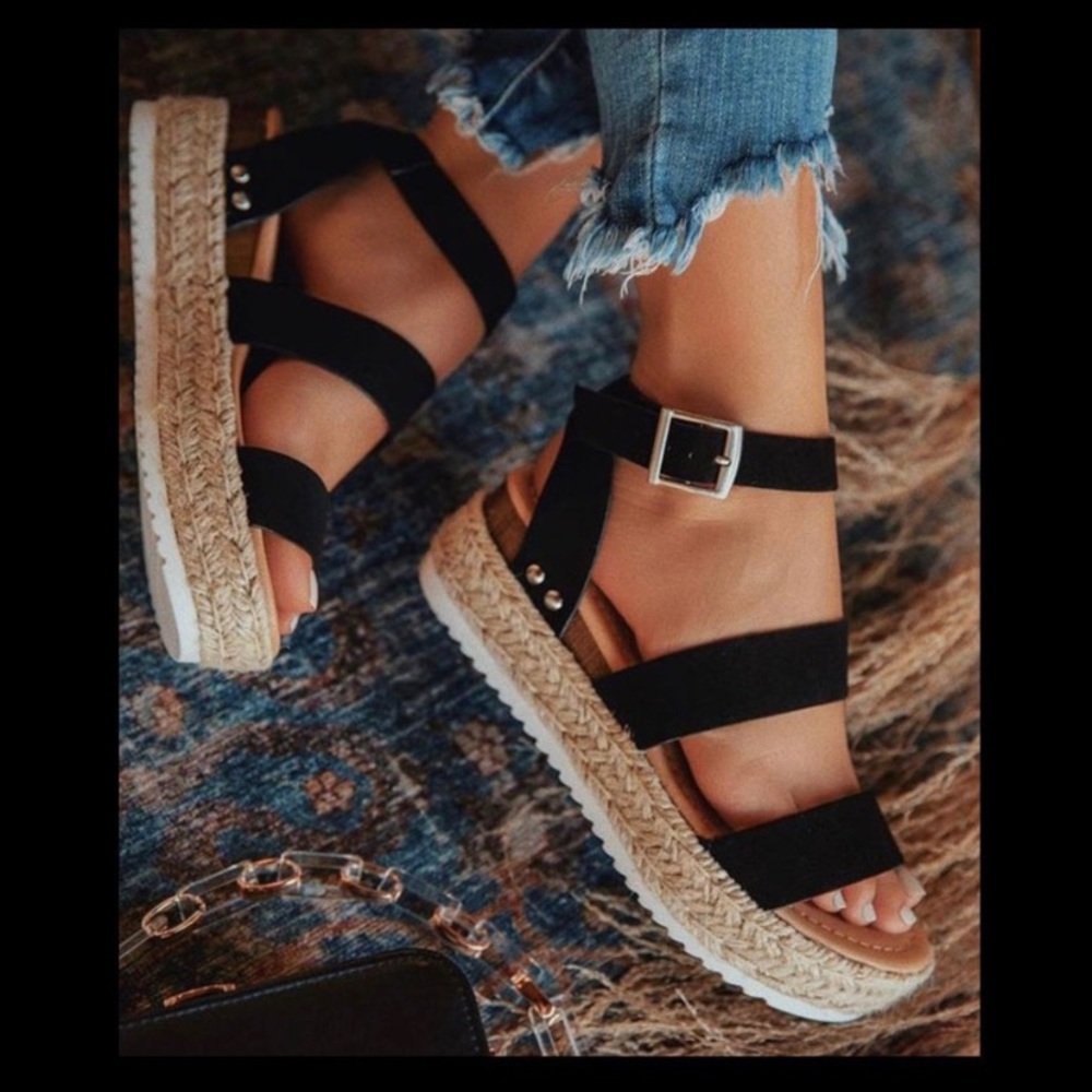 Black Strap Bryce Espadrille Sandal
